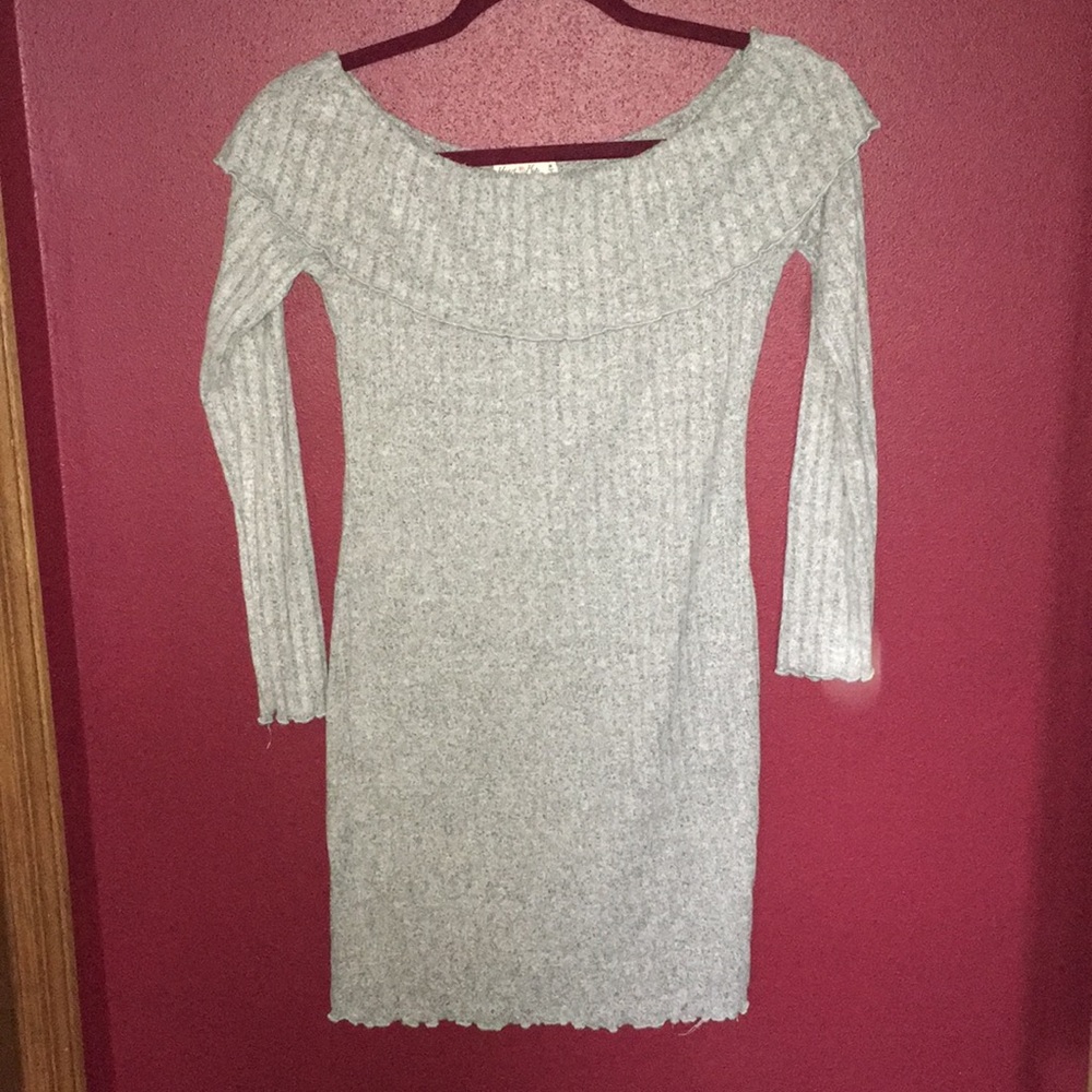 Ribbed Off-Shoulder Dress
